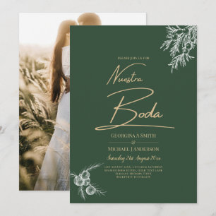 Nuestra Boda FOTO Wedite Invite Juniper Green Einladung