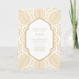 Nuestra Boda GOLD 4age Spanish Wedding INVITE Karte