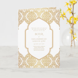 Nuestra Boda GOLD 4age Spanish Wedding INVITE Karte