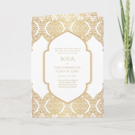 Nuestra Boda GOLD 4age Spanish Wedding INVITE Karte