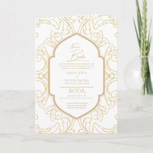 Nuestra Boda GOLD 4age Spanish Wedding INVITE Karte
