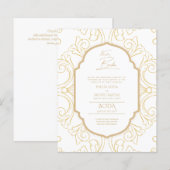 Nuestra Boda GOLD Frame Spanish Wedding INVITE (Vorne/Hinten)
