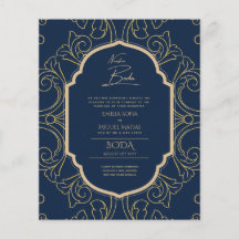Nuestra Boda GOLD Frame Spanish Wedding INVITE