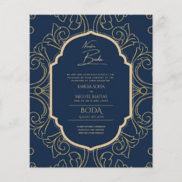 Nuestra Boda GOLD Frame Spanish Wedding INVITE