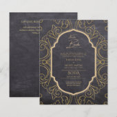 Nuestra Boda GOLD Frame Spanish Wedding INVITE (Vorne/Hinten)