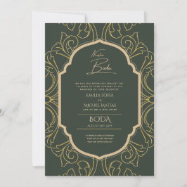 Nuestra Boda GOLD Frame Spanish Wedding INVITE Einladung