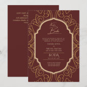 Nuestra Boda GOLD Frame Spanish Wedding INVITE Einladung (Vorne/Hinten)