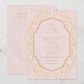 Nuestra Boda GOLD Frame Spanish Wedding INVITE Einladung (Vorne/Hinten)