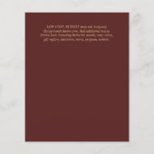 Nuestra Boda GOLD Frame Spanish Wedding INVITE Flyer (Hinten)