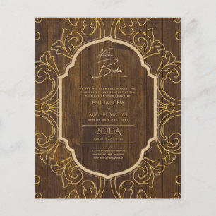 Nuestra Boda GOLD Frame Spanish Wedding INVITE Flyer