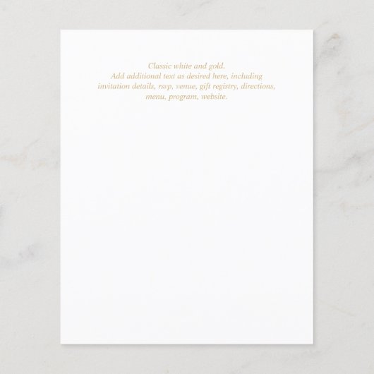 Nuestra Boda GOLD Frame Spanish Wedding INVITE Flyer (Hinten)