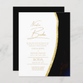 Nuestra Boda Gold Text AGATE Wedding INVITE (Vorne/Hinten)