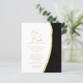 Nuestra Boda Gold Text AGATE Wedding INVITE (Stehend Vorderseite)