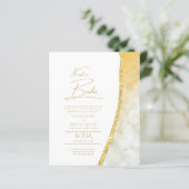 Nuestra Boda Gold Text AGATE Wedding INVITE (Stehend Vorderseite)
