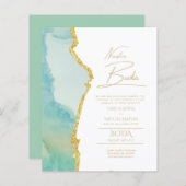 Nuestra Boda Gold Text AGATE Wedding INVITE (Vorne/Hinten)