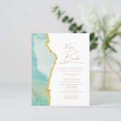 Nuestra Boda Gold Text AGATE Wedding INVITE (Stehend Vorderseite)