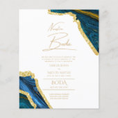 Nuestra Boda Gold Text AGATE Wedding INVITE (Vorderseite)