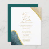 Nuestra Boda Gold Text AGATE Wedding INVITE (Vorne/Hinten)