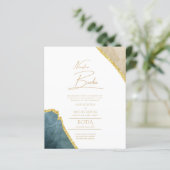Nuestra Boda Gold Text AGATE Wedding INVITE (Stehend Vorderseite)