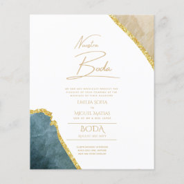Nuestra Boda Gold Text AGATE Wedding INVITE