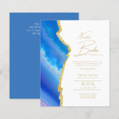 Nuestra Boda Gold Text AGATE Wedding INVITE (Vorne/Hinten)