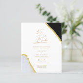 Nuestra Boda Gold Text AGATE Wedding INVITE (Stehend Vorderseite)