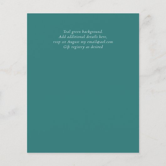 Nuestra Boda Gold Text AGATE Wedding INVITE (Rückseite)