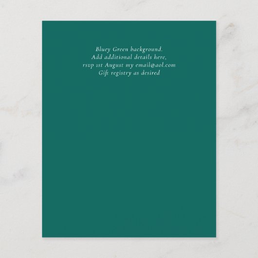 Nuestra Boda Gold Text AGATE Wedding INVITE (Rückseite)