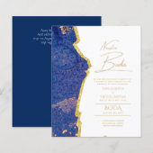 Nuestra Boda Gold Text AGATE Wedding INVITE (Vorne/Hinten)