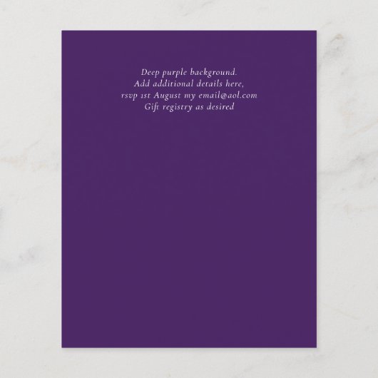 Nuestra Boda Gold Text AGATE Wedding INVITE (Rückseite)