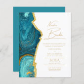 Nuestra Boda Gold Text AGATE Wedding INVITE (Vorne/Hinten)