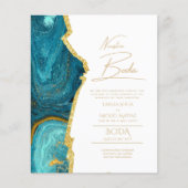 Nuestra Boda Gold Text AGATE Wedding INVITE (Vorderseite)