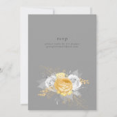 Nuestra Boda Gold White Roses Silver Blätter Moder Einladung (Rückseite)