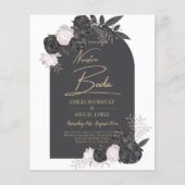 NUESTRA BODA Grau Blushing Pink Roses Spanisch Flyer (Vorne)
