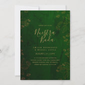 NUESTRA BODA GREEN GOLD UAWG MENU DETAILS QRCode Einladung (Vorderseite)