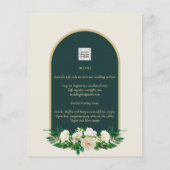 NUESTRA BODA Green Gold White Roses Winter INVITE Flyer (Hinten)