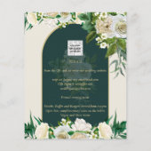 NUESTRA BODA Green Gold White Roses Winter INVITE Flyer (Hinten)