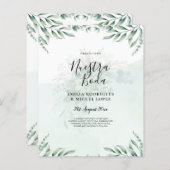 NUESTRA BODA Greenery Spanish WEDDING Einladung (Vorne/Hinten)