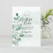 NUESTRA BODA Greenery Spanish WEDDING Einladung (Stehend Vorderseite)