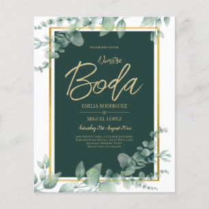 Nuestra Boda Greenery Spanish WEDDING QR CODE Flyer