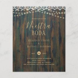 NUESTRA BODA HAUSHALT RUSTISCHE LICHTE LACE INVITE