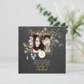Nuestra Boda Invitacion - FOTO Wedding Lila 2 Einladung (Stehend Vorderseite)