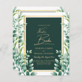 Nuestra Boda Invitacion Greenery Gold (Vorne/Hinten)