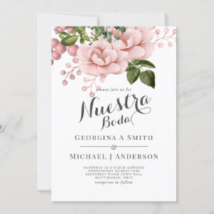 Nuestra Boda Invitacion - Roses Bouquet - Blush Pi Einladung