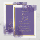 NUESTRA BODA LILA GOLD Wedding Lavender INVITE Einladung (Vorne/Hinten)
