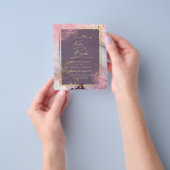 NUESTRA BODA Lila Pink Gold Tinte Wedding INVITE Flyer (Gruppe)