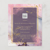 NUESTRA BODA Lila Pink Gold Tinte Wedding INVITE Flyer (Hinten)