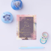 NUESTRA BODA Lila Pink Gold Tinte Wedding INVITE Flyer (Einzeln)