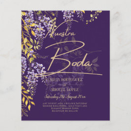 Nuestra Boda Lilac Wisteria Wedding Spanish Invite