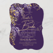 Nuestra Boda Lilac Wisteria Wedding Spanish Invite Einladung (Vorne/Hinten)